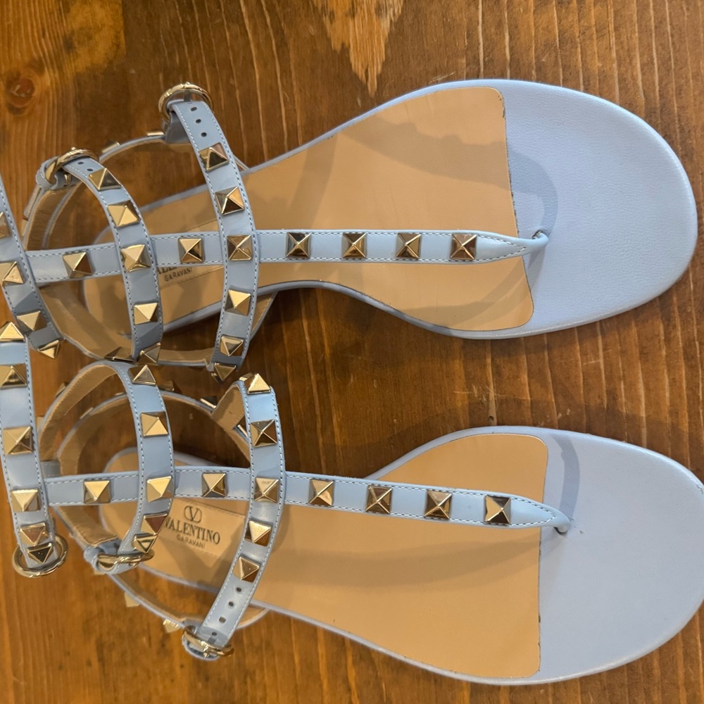 Valentino Women's Light Blue Studded Sandals